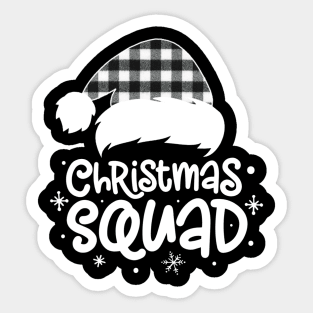 Christmas Squad Buffalo Plaid Santa Hat Family Matching Pajama Sticker